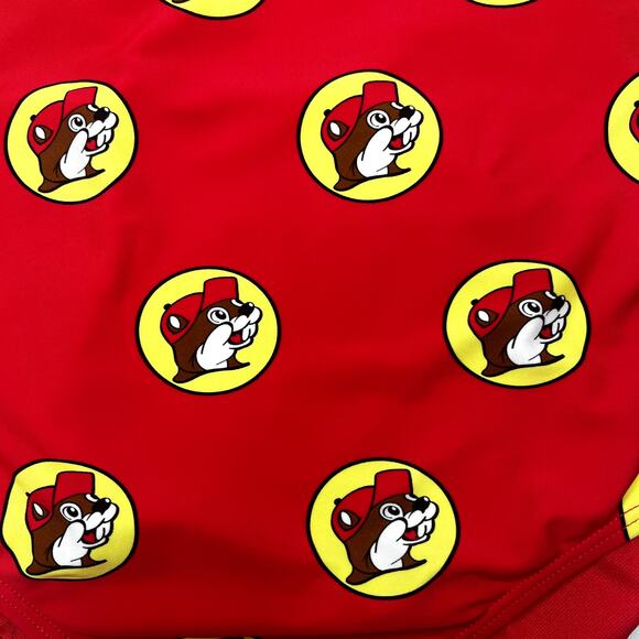Buc-ee's Womens One-Piece Swimsuit Red w/ Beaver Logo size XS - Picture 3 of 6